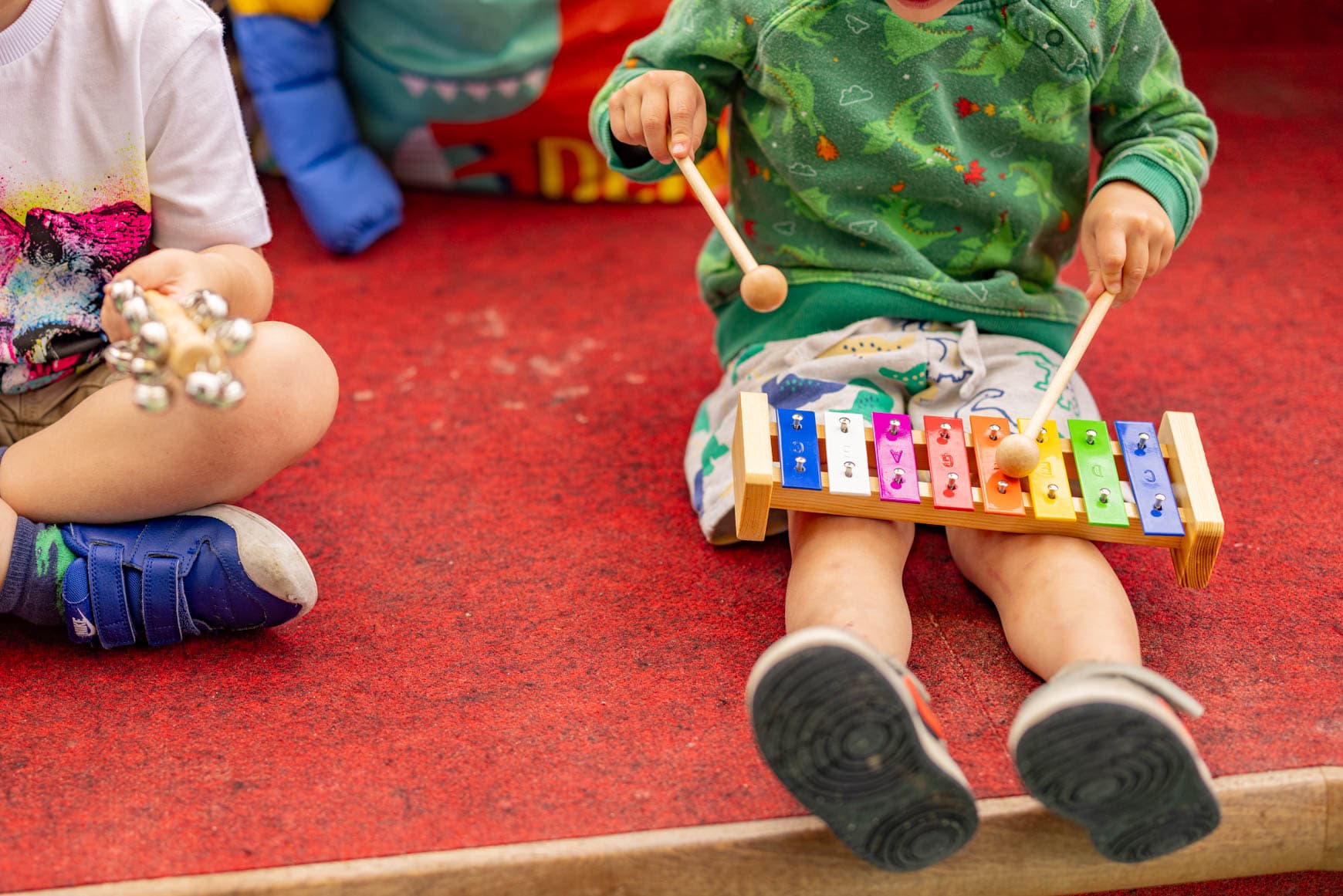 Child With A Colourful Xylophone