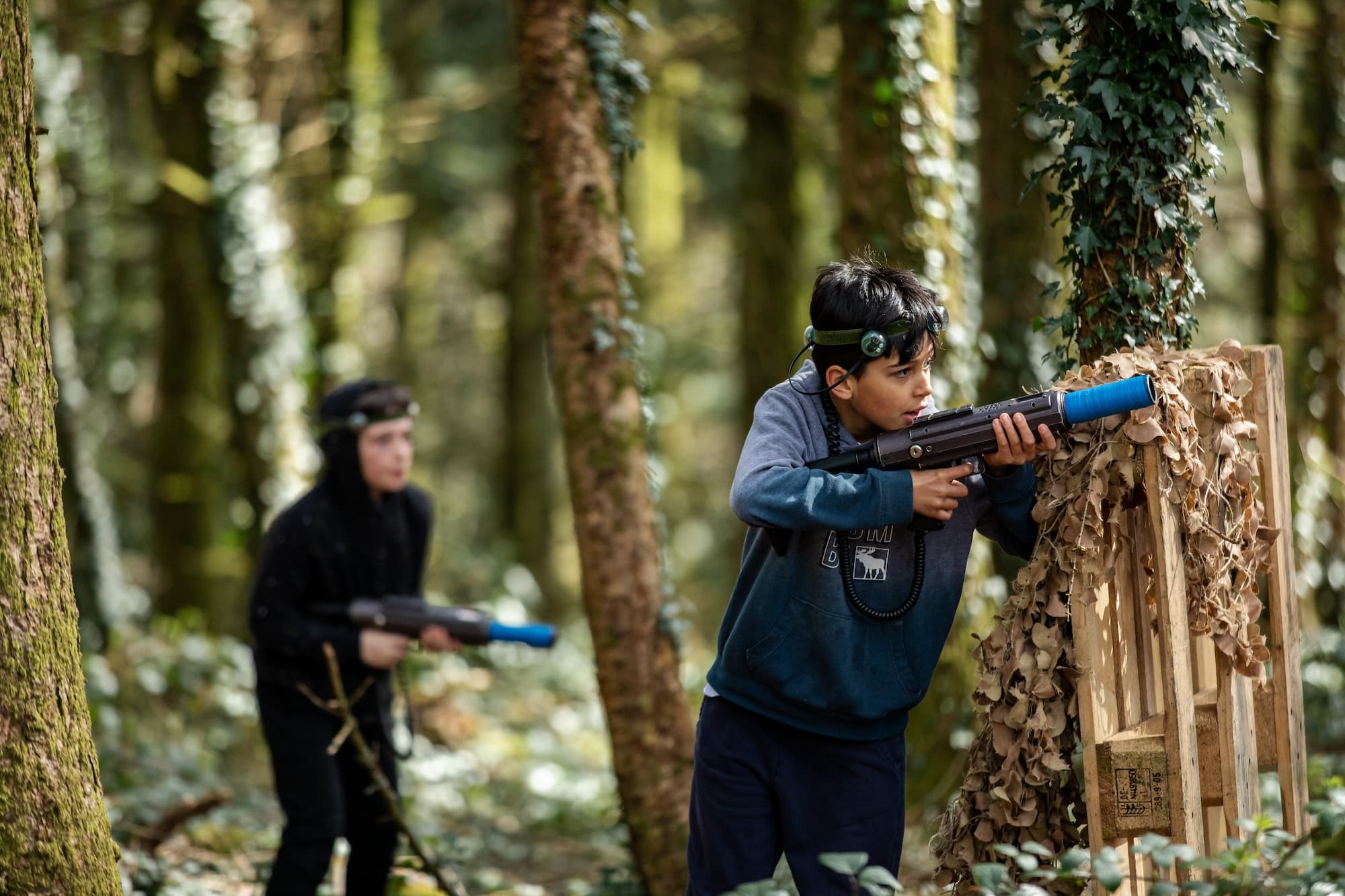 Boys playing Woodland Warriors